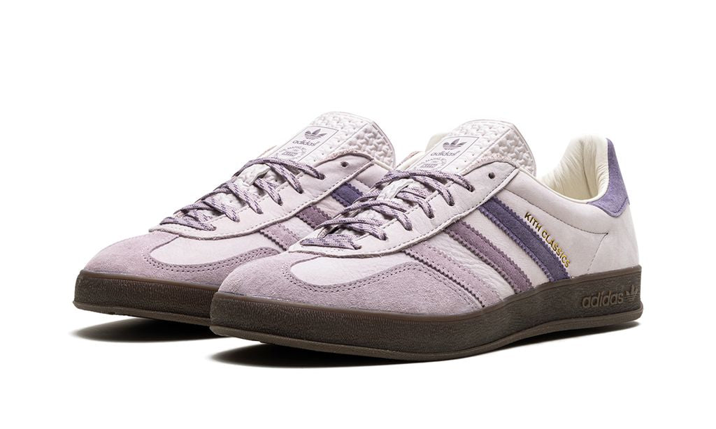 Adidas Gazelle Indoor Kith Classics Program Ash Purple Adidas Gazelle Indoor Core Black Keesef
