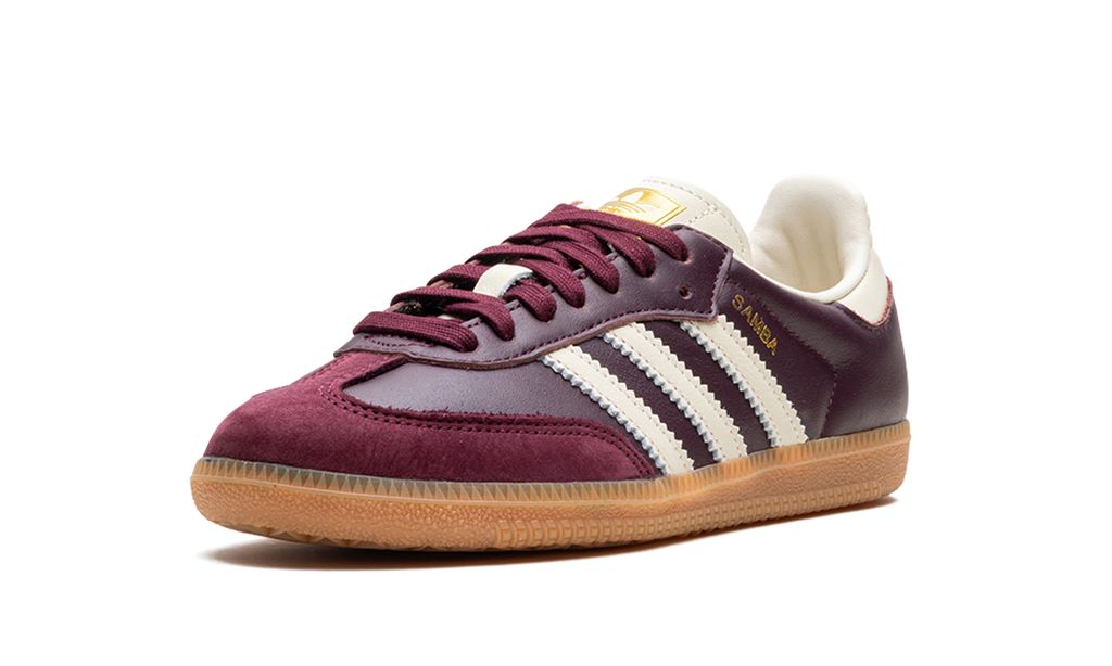 Adidas Samba OG Maroon Gold Metallic Adidas Samba Vegan Keesef