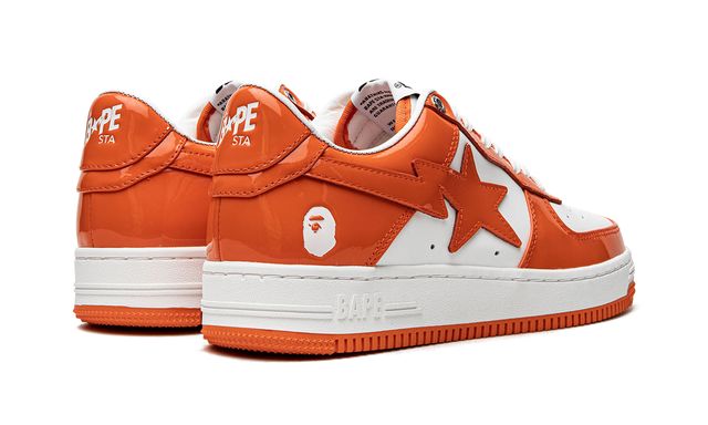 Bape Sta Patent Leather Orange White Bape Sta Patent Leather Orange White Keesef