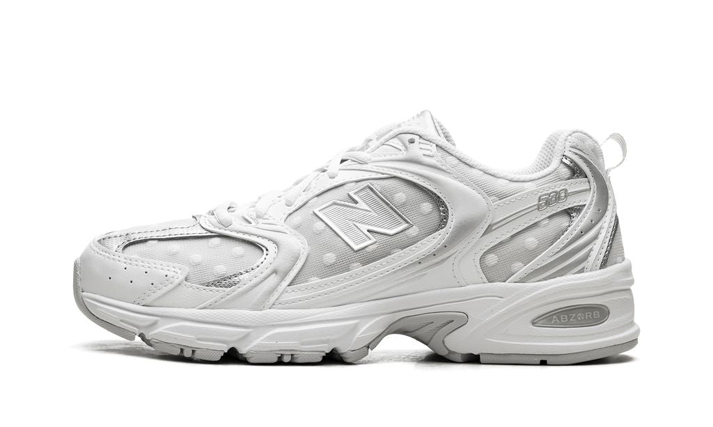 New Balance 530 Silver Metallic Polka Dots ASICS Gel-NYC Oatmeal Obsidian Grey Keesef